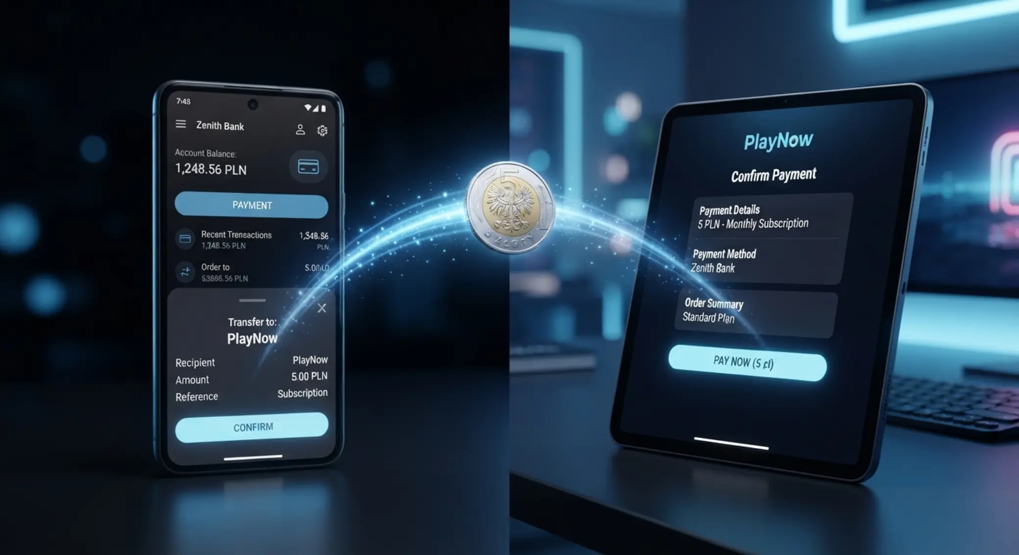 Jak wpłacić 5 zł przez Revolut Smartfon z aplikacją Revolut i panel wpłaty 5 zł w kasynie online
